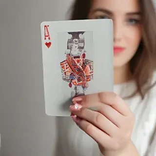 holding card
