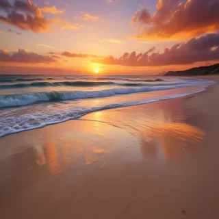 sunset on the beach backgrounds