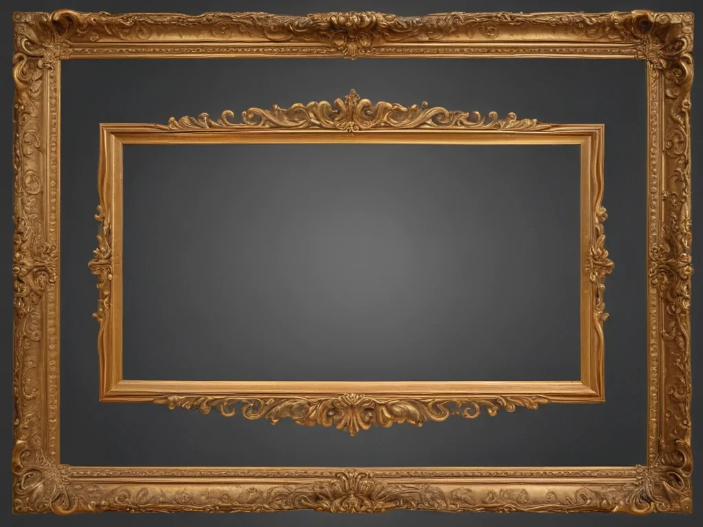rectangle golden frame png