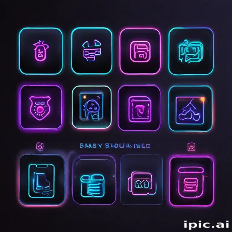 neon app icons