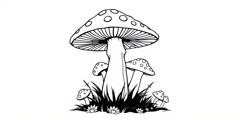 mushroom clip art black and white