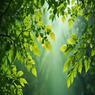 background with green leaves