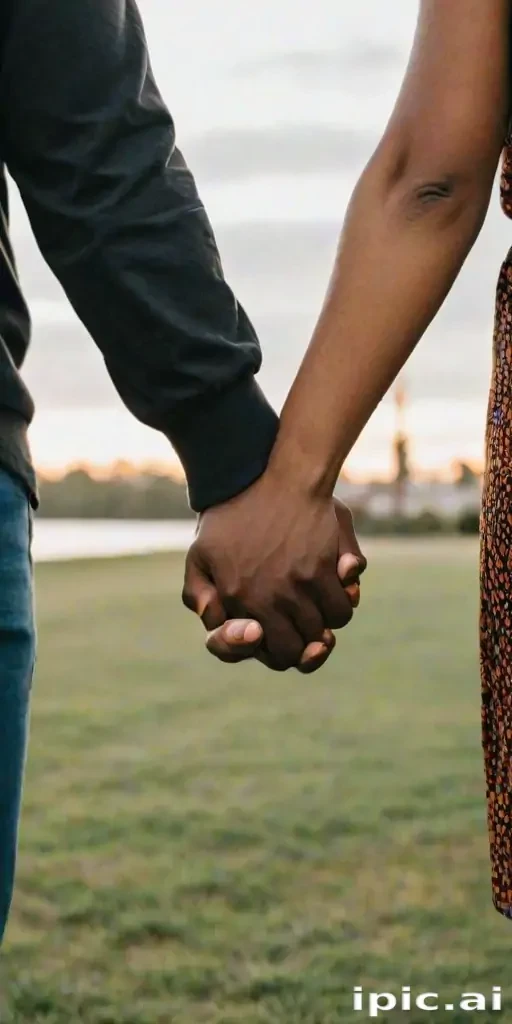black couple holding hands
