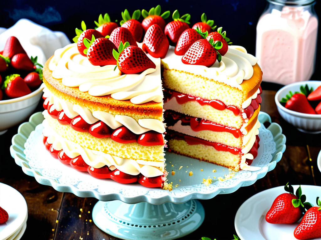 how to make a strawberry filling cake