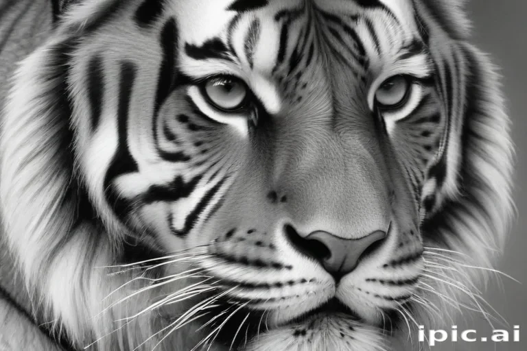 tiger clipart black and white