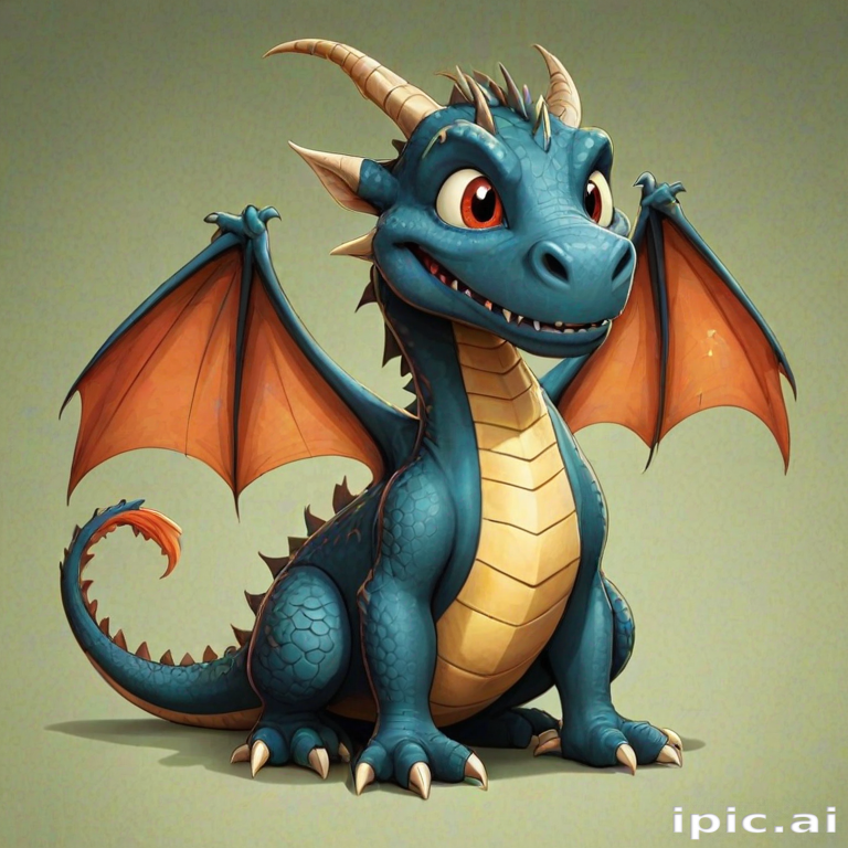 cartoon drawing of a dragon