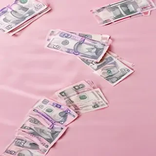 pink money background