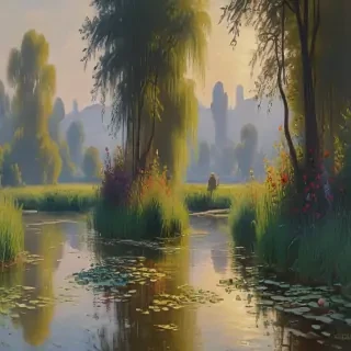 monet painting wallpaper