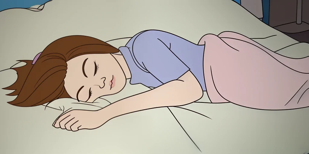 cartoon person sleeping