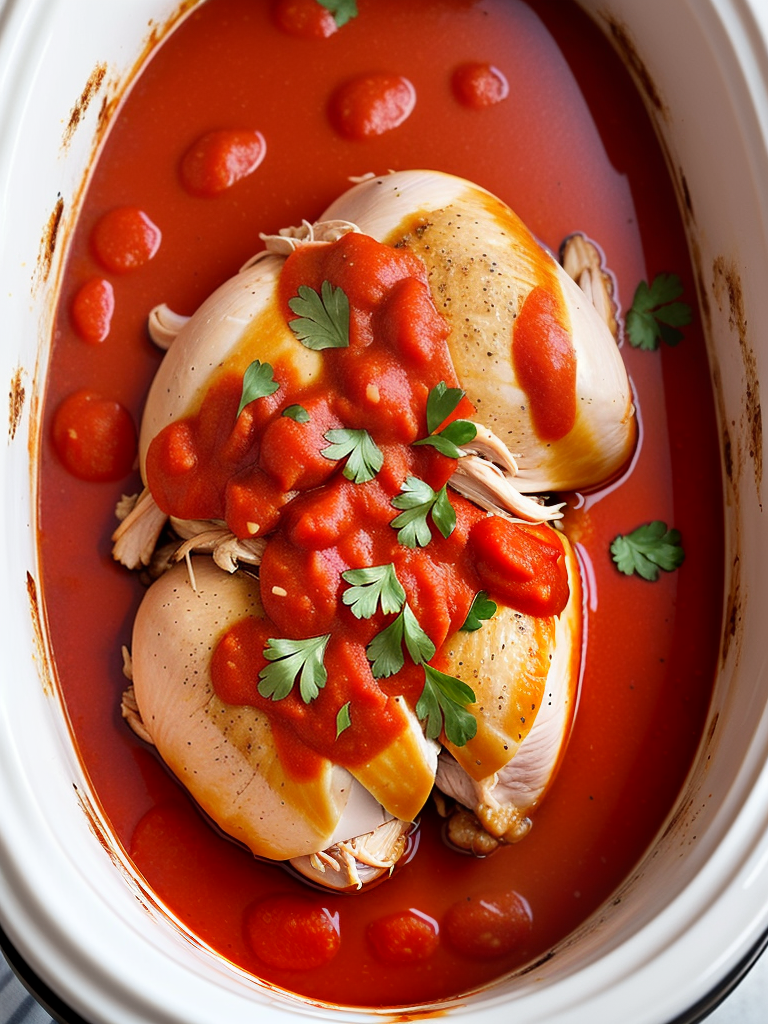 slow cooker chicken with marinara sauce