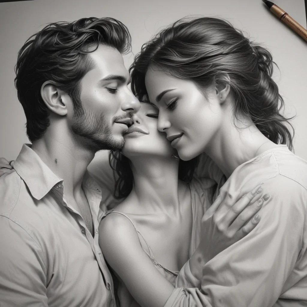 couple drawing poses
