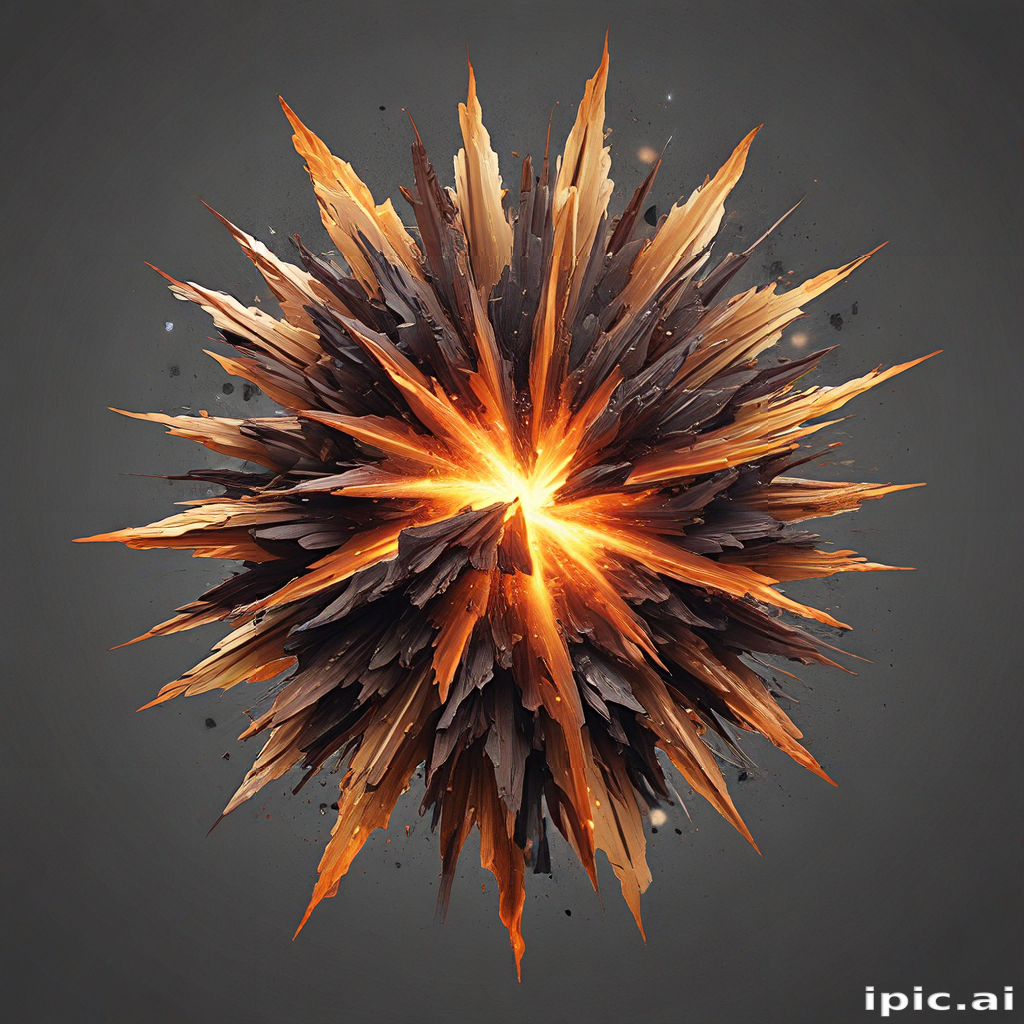 Explosive Burst of Color and Texture Radiating from a Central Point