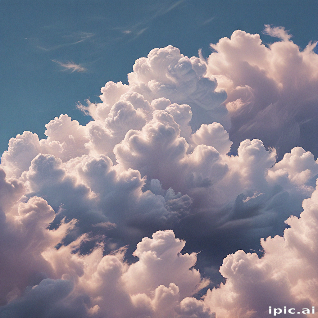 Majestic Cotton Candy Clouds Illuminated by Soft Evening Sunlight