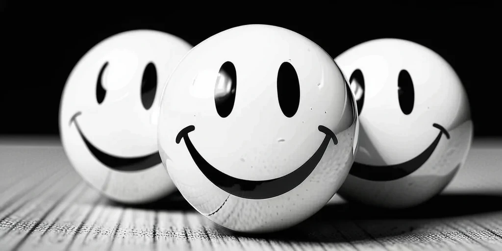 smiley black and white