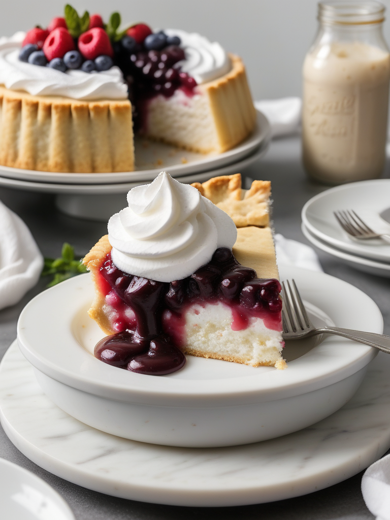 pie filling and angel food cake