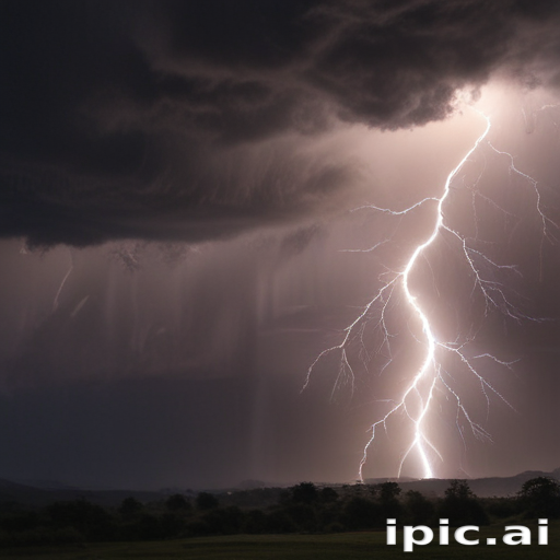 Spectacular Lightning Strikes Illuminate a Dramatic Stormy Night Sky