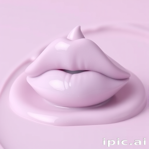 Pastel lilac "Cotton Candy Cloud" whipped lip cream with a mousse-like texture, offering a soft-focus effect and blurring fine lines