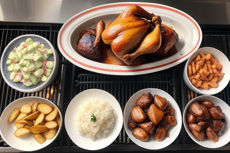bbq chicken and side dishes