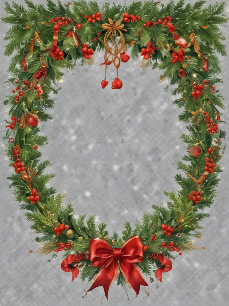Beautiful Holiday Wreath Adorned with Red Berries and Festive Decorations