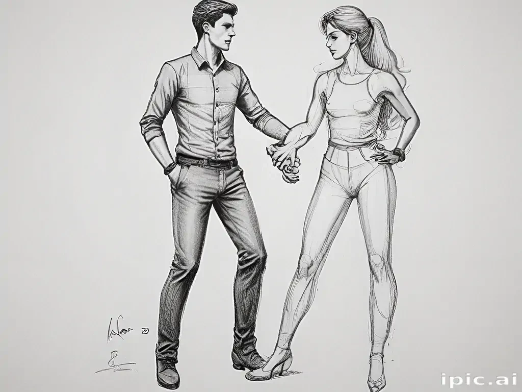 couples drawing poses
