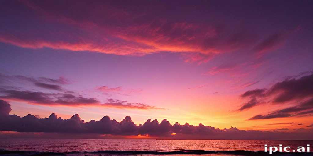 Breathtaking Sunset Over the Ocean with Vibrant Colors and Clouds