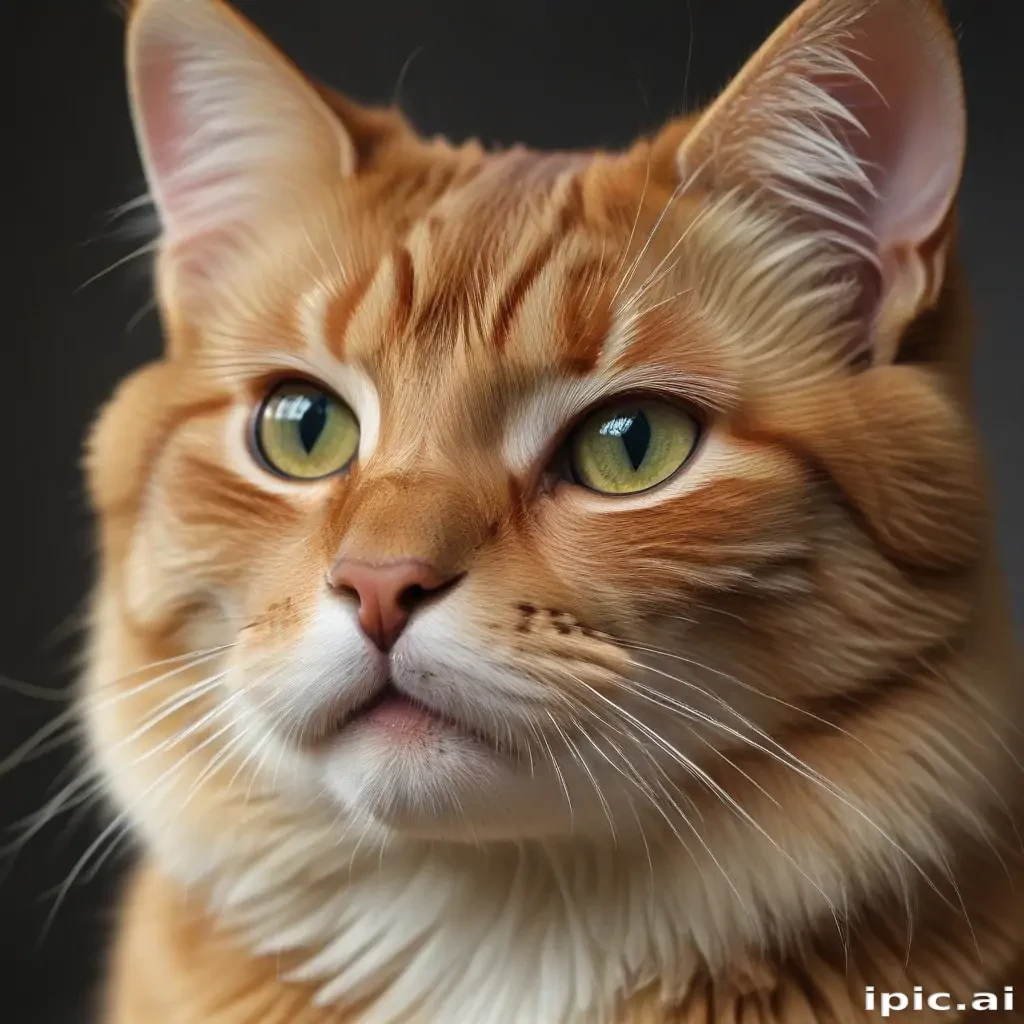 Close-Up Portrait of a Majestic Orange Tabby Cat with Striking Green Eyes
