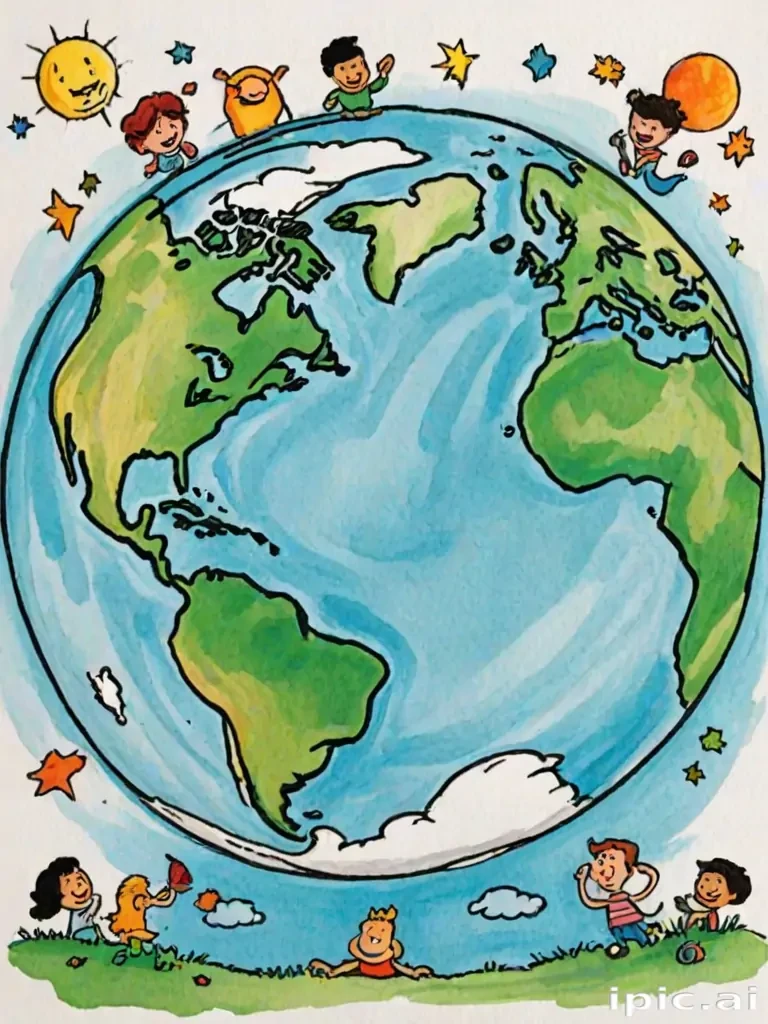 earth cartoon drawing