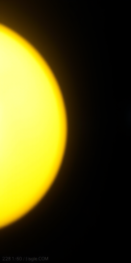 Create an image of a bright yellow spotlight beam illuminating a circular area on a dark background, using a DSLR camera at f/2.8 aperture, 1/60 shutter speed, ISO 200, in a close-up view with a soft focus on the edges, to emphasize the glow and gradient of the light.