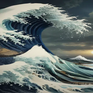 great wave wallpaper