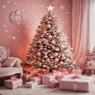 pink christmas aesthetic wallpaper