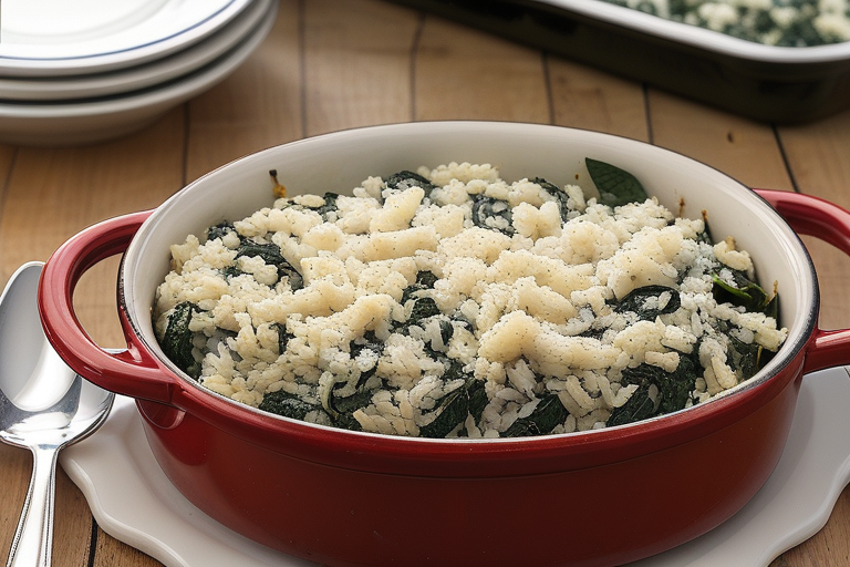 spinach feta & rice casserole