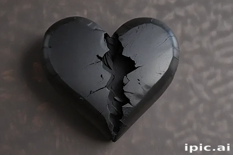 broken black heart