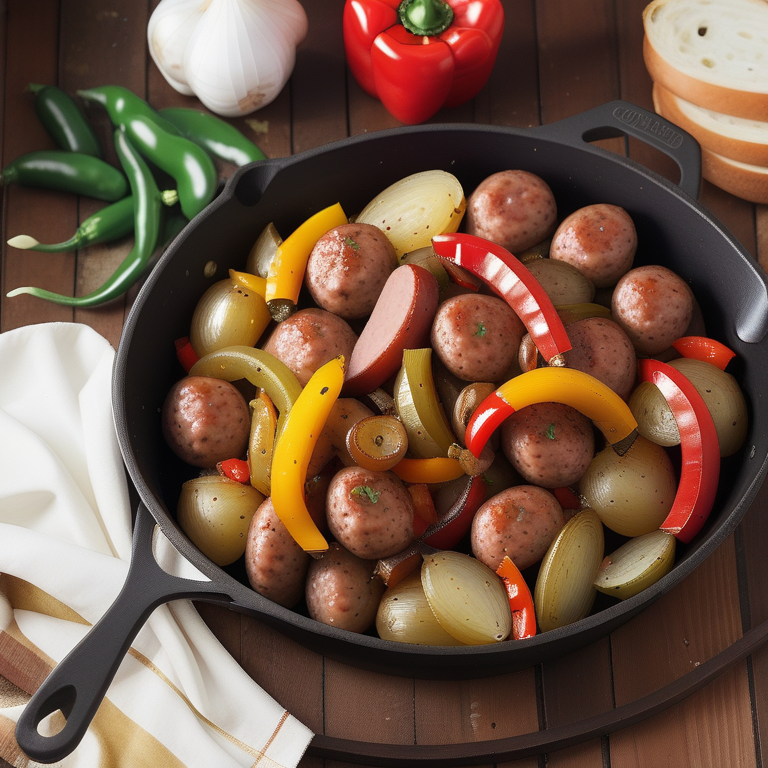 sausage potatoes onions and peppers