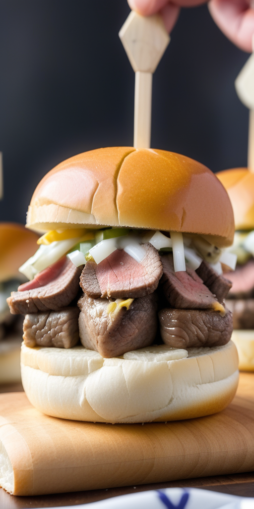 steak and cheese sliders on hawaiian rolls