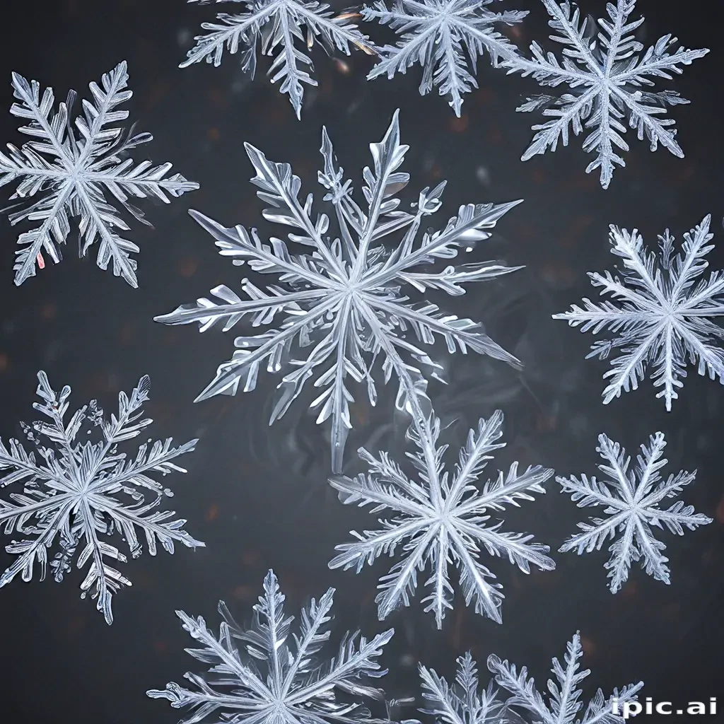 Delicate Ice Crystals: A Beautiful Array of Unique Snowflakes Falling ...