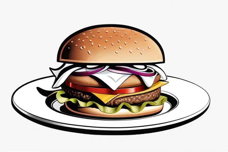 hamburger clipart black and white