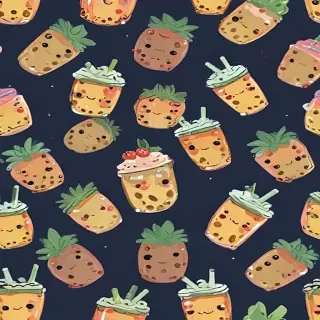 cute boba backgrounds
