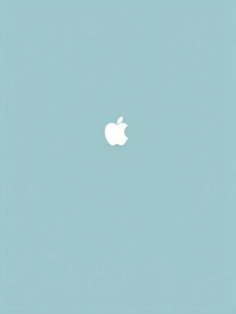Minimalist Apple Logo Displayed on a Soft Blue Background Design