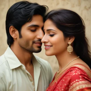 indian son with mom