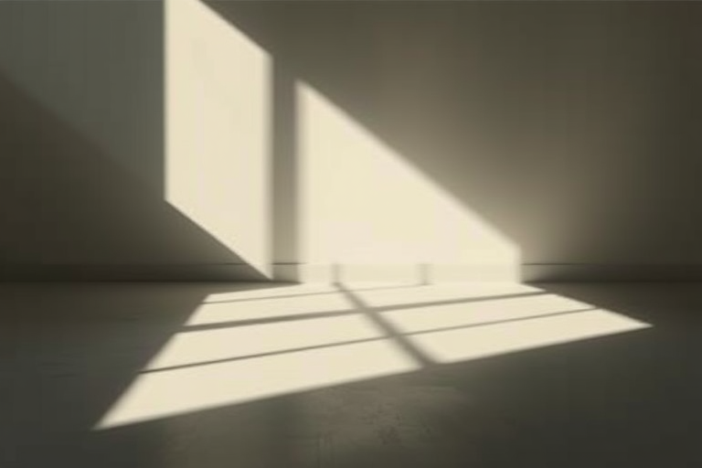 Regenerate the image with a Canon EOS R5, 50mm lens, f/1.8 aperture, 1/60 second shutter speed, ISO 100, focusing on a minimalistic design with shadow play and soft lighting.