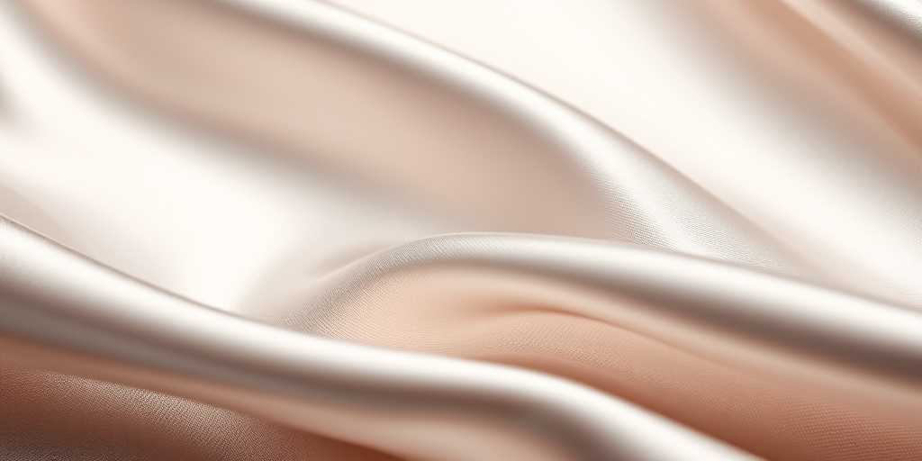 Create an abstract close-up image of smooth, flowing metallic fabric with soft curves and reflections, shot with a DSLR camera at f/8, ISO 100, shutter speed 1/125s, macro lens, and a shallow depth of field to emphasize texture and sheen.