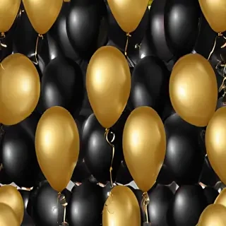 black and gold balloons png