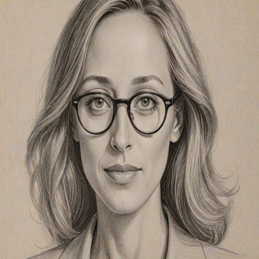 Attractive Kim Raver, pencil sketch, portrait of Delightful woman 1927s in glasses, hair style beatnik, outline, clear lines, fine lines, 8k