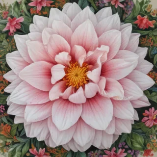 flower drawing with color