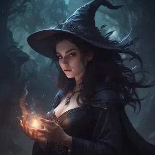 beautiful dark witch fantasy art