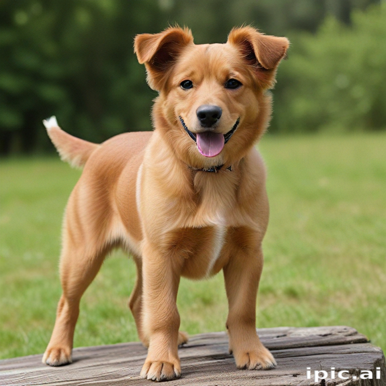 A Playful Golden Puppy Enjoying a Sunny Day in the Park.