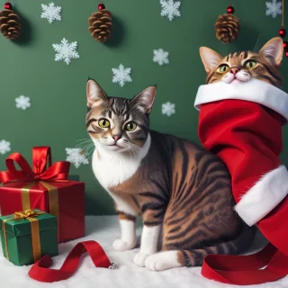 cat christmas background