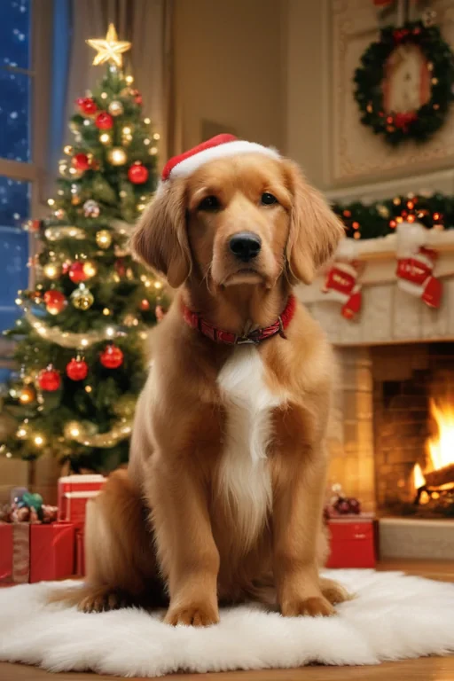 christmas dog wallpaper