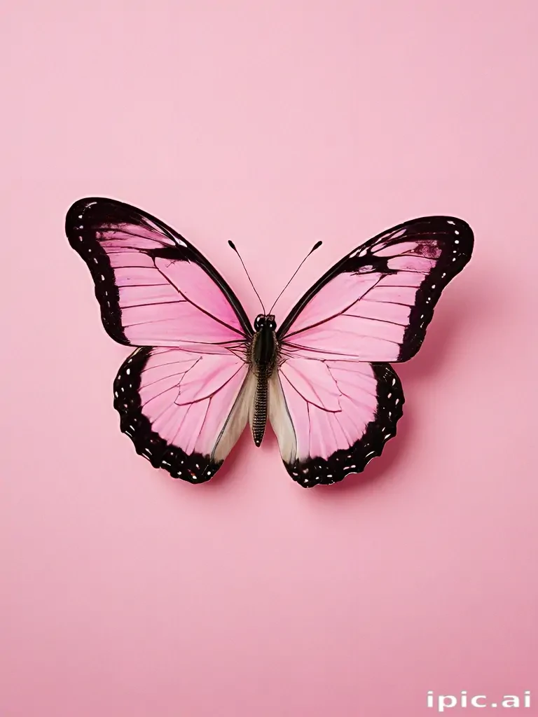pink background butterfly