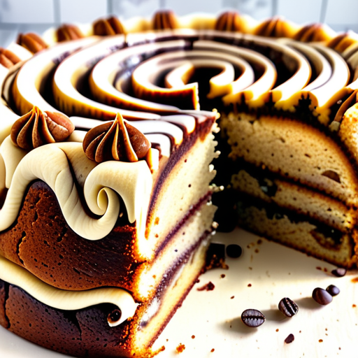 coffee cake with cross sectional swirls